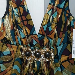 NWT, Nicole Miller Metallic Dress, Formal, Prom,